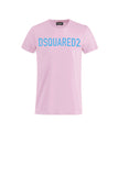 DSQUARED2 T-Shirt Unisex Logo Frontale Rosa Rosa