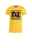 DSQUARED2 T-Shirt Logo Frontale A Contrasto Bambino Giallo Giallo