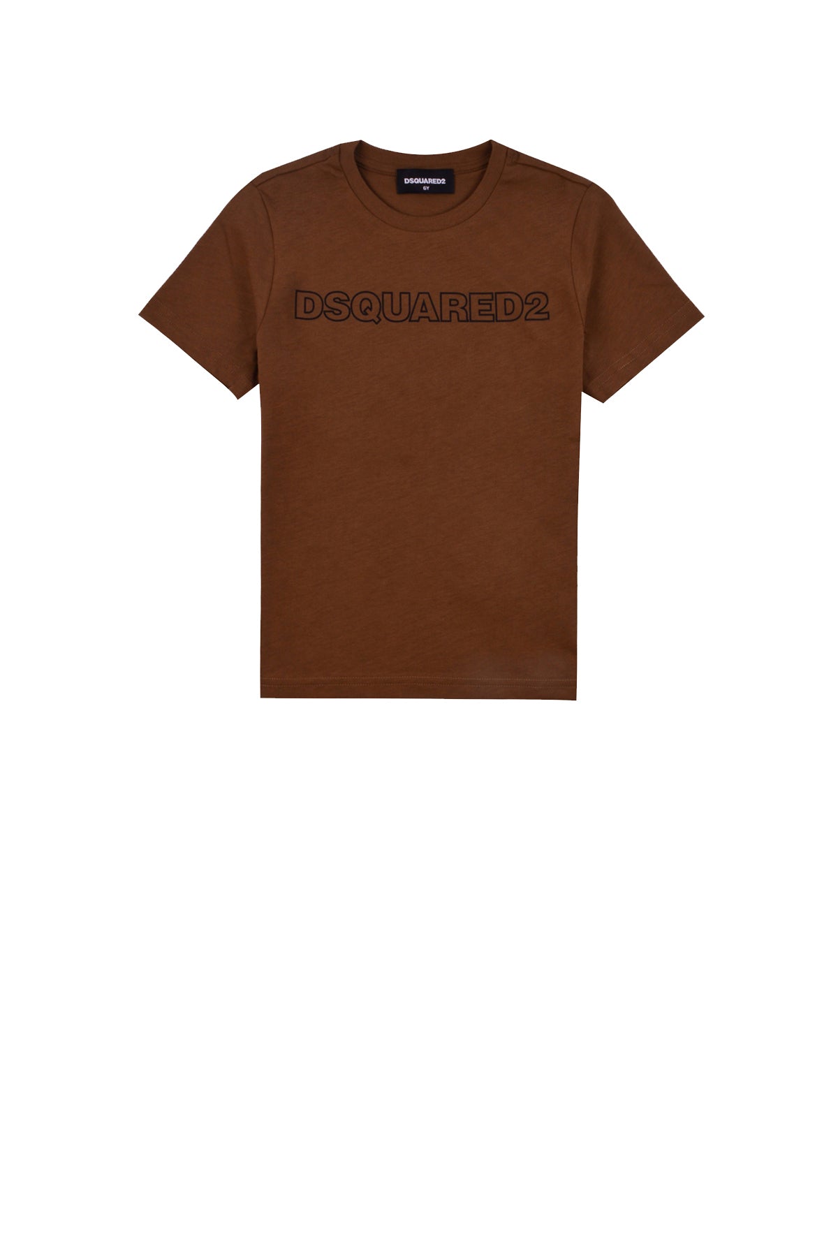 DSQUARED2 PRE T-Shirt Bambino Logo Frontale Marrone Tabacco