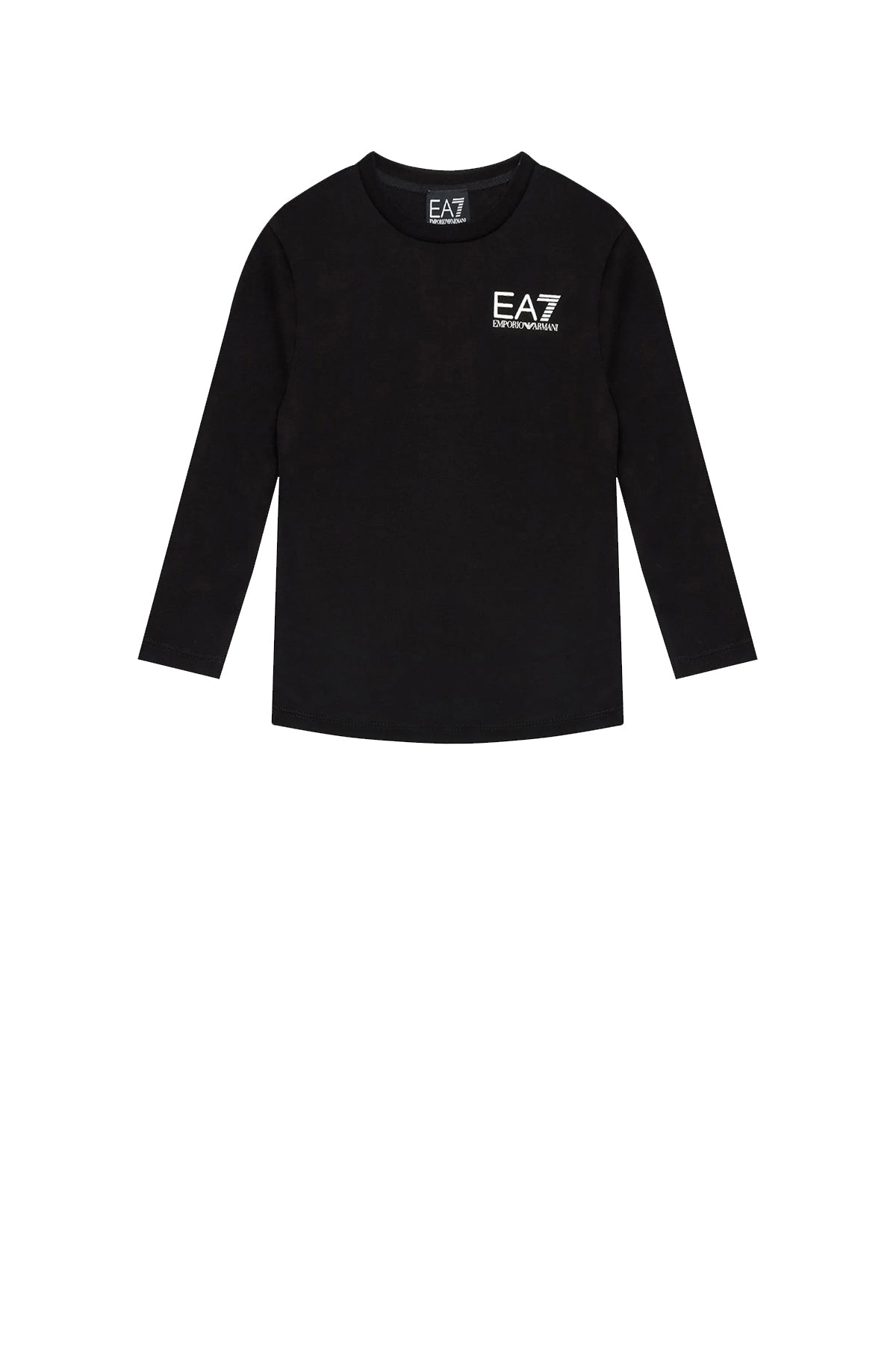 EA7 T-Shirt Bambino Logo Frontale Sul Petto Nero Nero