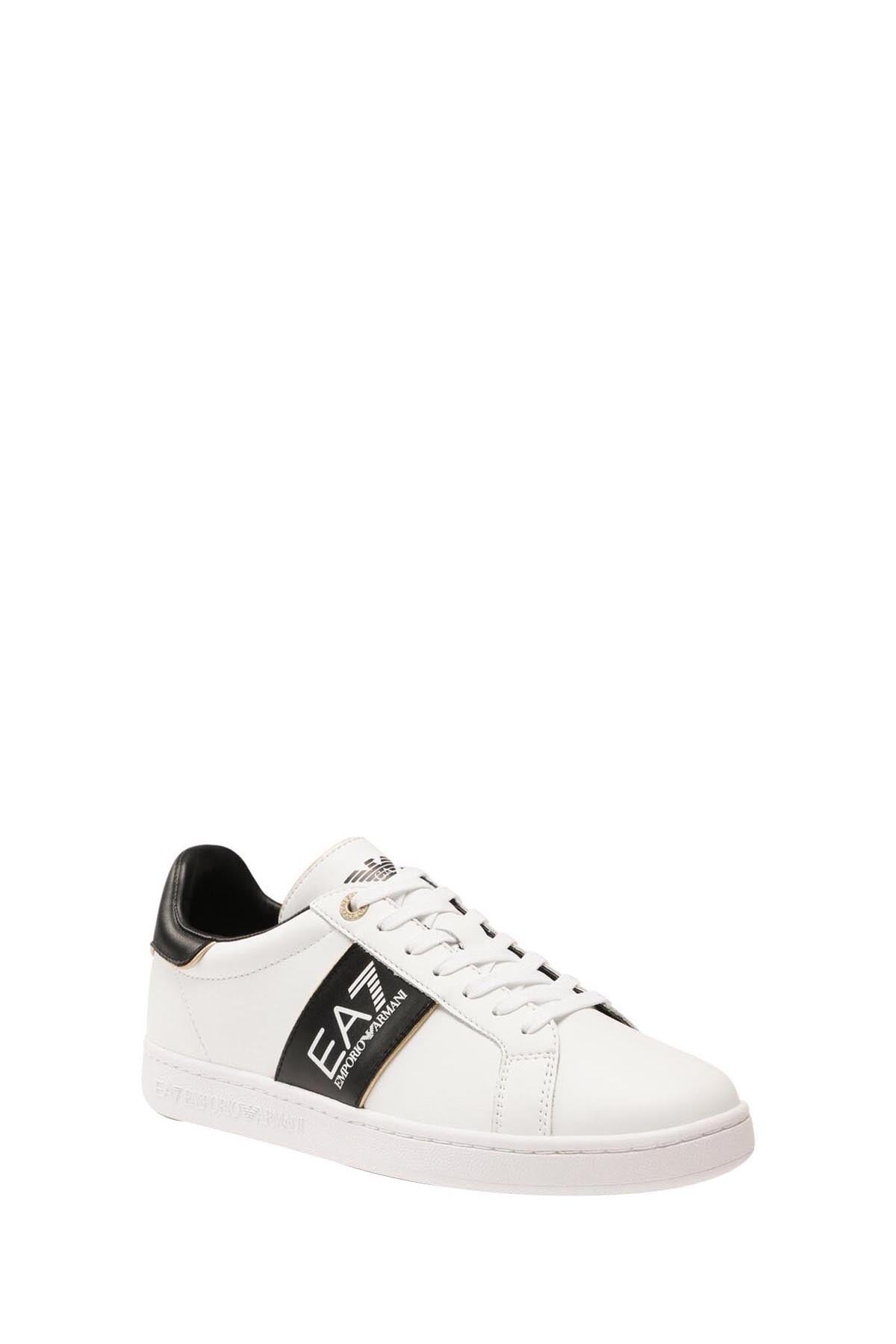 EA7 Sneakers Logo Laterale A Contrasto Uomo Bianco Oro BIANCO/ORO