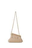 GAELLE PARIS 2USCITA Pochette Donna Logo Frontale Con Strass Beige Beige