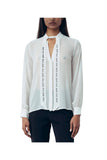 GAELLE PARIS 2USCITA Camicia Donna In Chiffon Bianco OFFWHITE