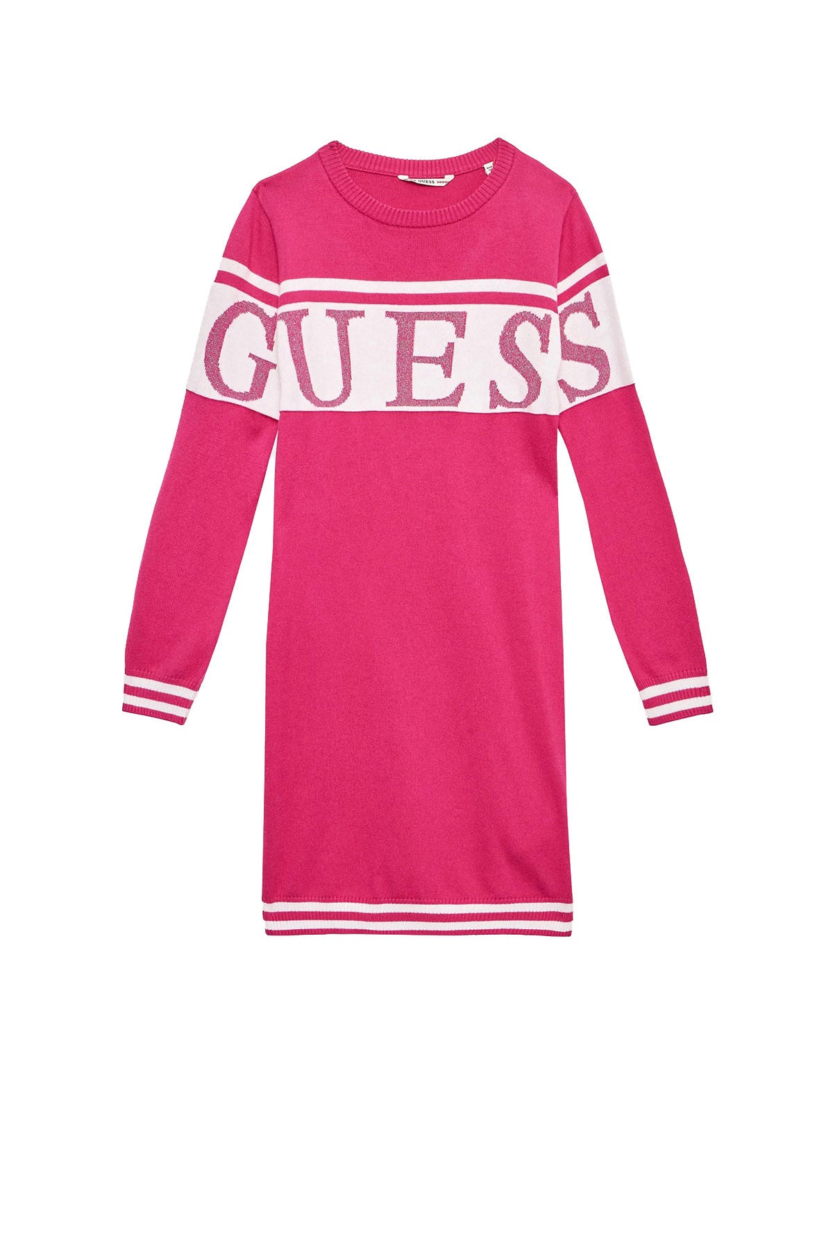 GUESS 1 USCITA Abito Bambina Logo Ricamato Fuxia Fucsia