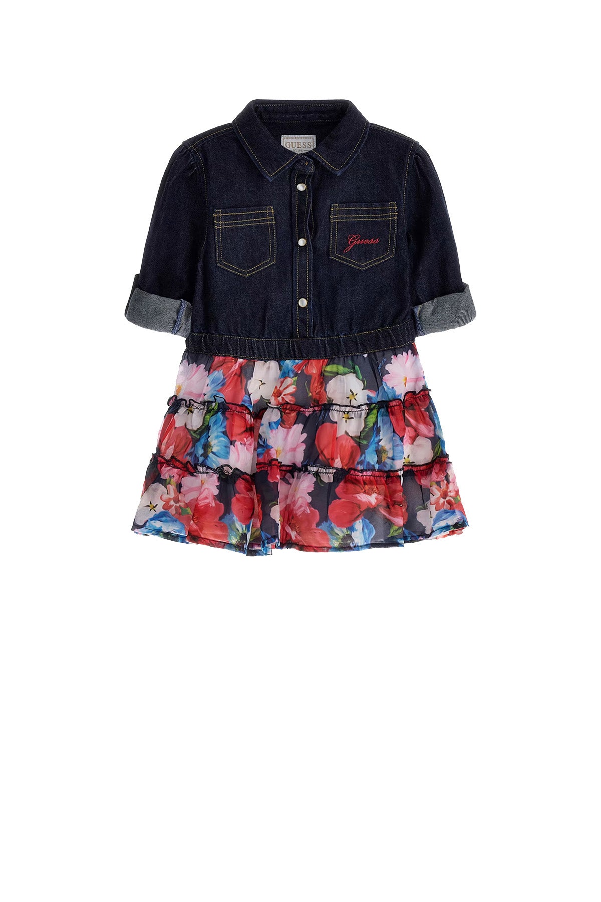 GUESS 1 USCITA Abito Bambina Stampa Floreale Jeans Multicolore FANTASIA