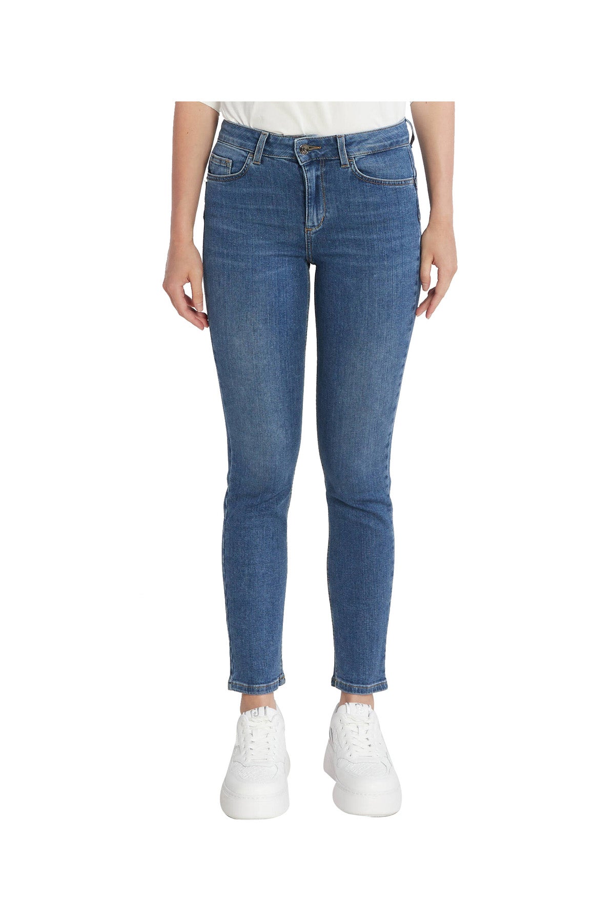 LIUJO DENIM Jeans Logo In Metallo Donna Denim DENIM