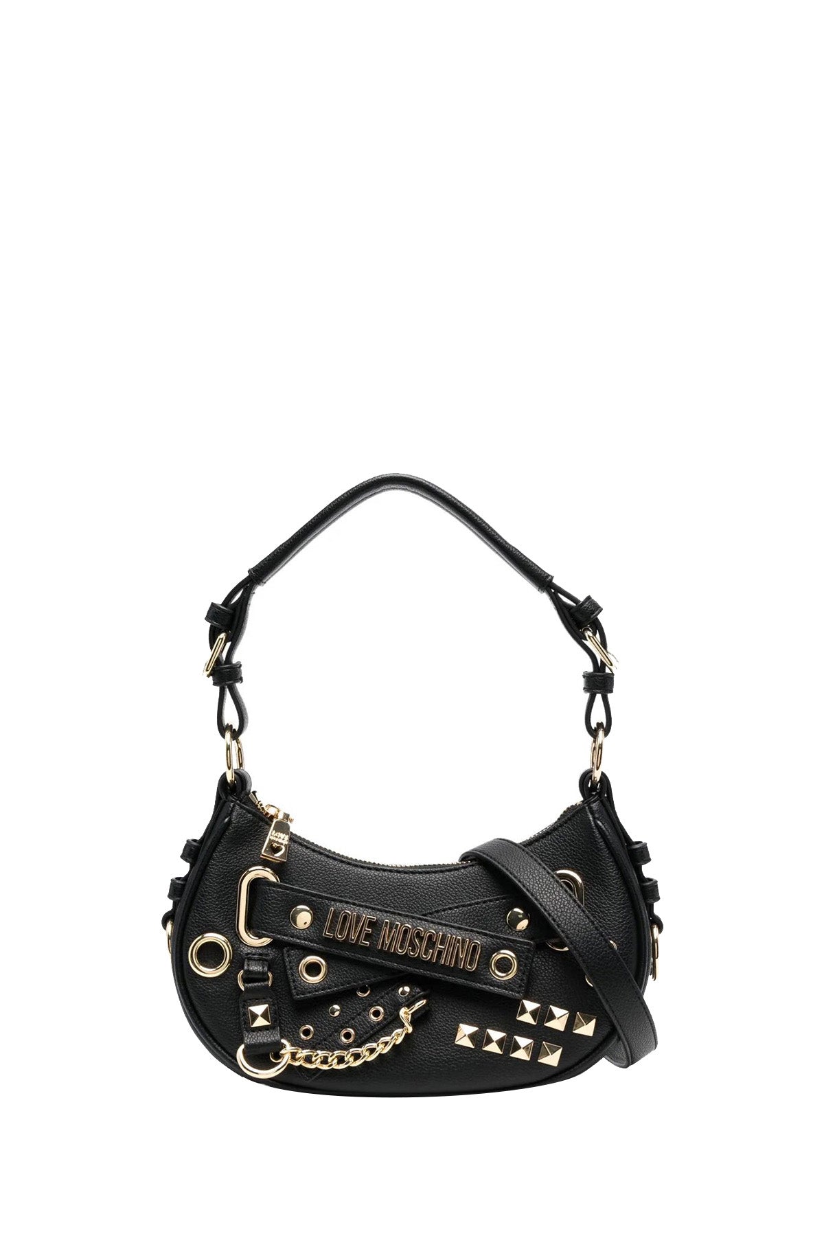 MOSCHINO PRECOLLECTION Borsa A Tracolla Donna Logo Frontale Nero Nero