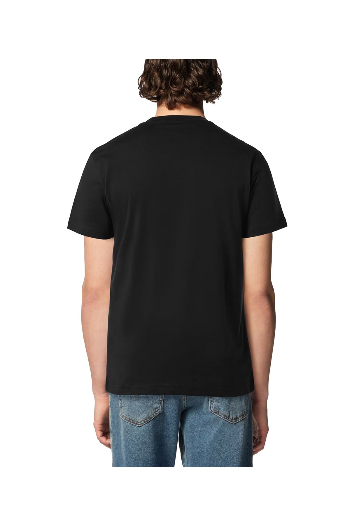 VERSACE JEANS COUTURE T-Shirt Uomo Logo Frontale Nero Nero/oro