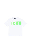 DSQUARED ICON Dsquared T-Shirt Unisex Bimbo Bianco/verde - Multicolore Bianco/verde