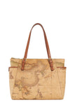 PRIMA CLASSE Borsa Shopping Bag Con Fibbie Geo Classico Naturale Naturale